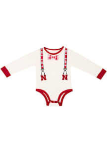 Colosseum Nebraska Cornhuskers Baby Red Suspenders Long Sleeve One Piece