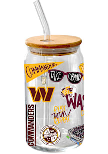 Washington Commanders Cheer Glass Tumbler Pint Glass - White