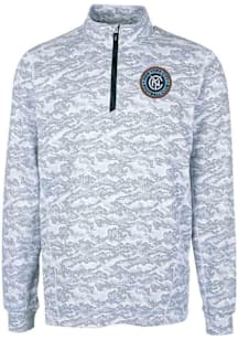 Cutter and Buck New York City FC Mens Charcoal Traverse Camo Long Sleeve Qtr Zip Pullover