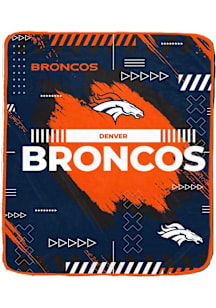 Denver Broncos Twin XL Plush 65 x 90 Fleece Blanket - Navy Blue