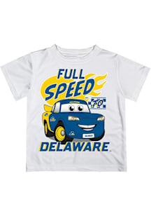 Vive La Fete Delaware Fightin' Blue Hens Toddler White Full Speed Short Sleeve T-Shirt