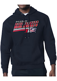 Starter Columbus Blue Jackets Mens Navy Blue Push Long Sleeve Hoodie