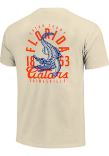 Florida Gators Ivory Mascot Overlay Short Sleeve T Shirt