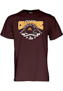 Blue 84 Minnesota Golden Gophers Maroon 2025 Rate Bowl Football Champions Short Sleeve T Shirt