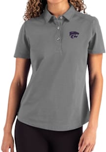 Womens K-State Wildcats Graphite Cutter and Buck Advantage Short Sleeve Polo Shirt