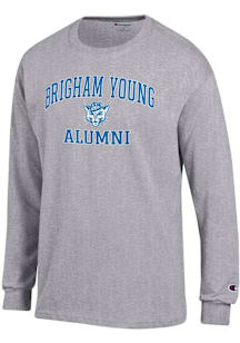 Champion BYU Cougars Grey Logo Alumni Jersey Long Sleeve T Shirt