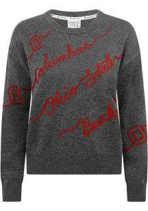 Ohio State Buckeyes Womens Red Love Letter Long Sleeve Sweater