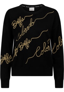 Colorado Buffaloes Womens Black Love Note Long Sleeve Sweater