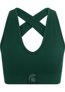 Womens Green Michigan State Spartans Seamless Bra Tank Top