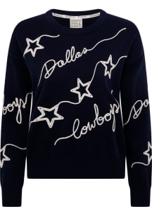 Dallas Cowboys Womens Navy Blue Love Letter Long Sleeve Sweater