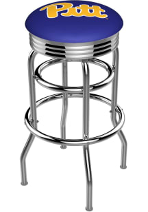 Black Pitt Panthers Double-Ring Swivel Chrome Pub Stool