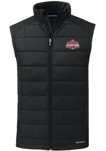 Mens Ohio State Buckeyes Black Cutter and Buck 2024 Football National Champion Evoke Vest