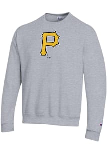 Champion Pittsburgh Pirates Mens Grey Powerblend Long Sleeve Crew Sweatshirt
