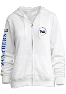 Pitt Panthers Womens White Comfy Long Sleeve Full Zip Jacket