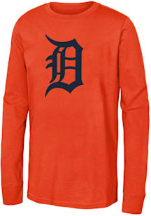 Detroit Tigers Youth Orange Logo Long Sleeve T-Shirt
