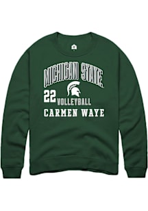 Carmen Waye Michigan State Spartans Mens Green NIL Arch Logo Player Crew
