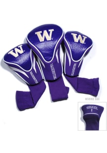 Purple Washington Huskies 3 Pack Contour Golf Headcover