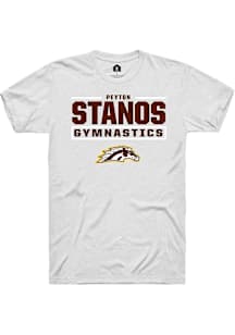 Peyton Stanos Western Michigan Broncos White NIL Stacked Box Short Sleeve Player T Shirt