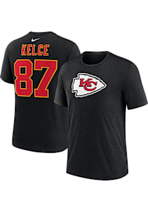 Travis Kelce Kansas City Chiefs Black Alt Short Sleeve Player T Shirt