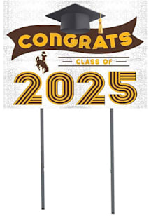 Wyoming Cowboys KH Sports Fan 18x24 Yard Sign with Stakes Class of 2025 Yard Sign - White