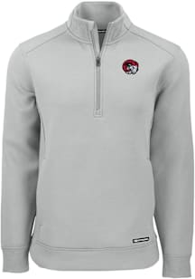 Cutter and Buck Winston-Salem State University Mens Ash Roam Long Sleeve Qtr Zip Pullover