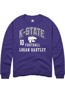 Logan Bartley Rally Mens Purple K-State Wildcats NIL Arch Logo Player Crew