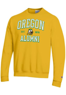 Mens Oregon Ducks Yellow Champion Est Alumni Powerblend Crew Sweatshirt