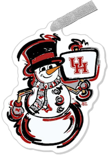 Houston Cougars Justin Patten Snowman Ornament - Red