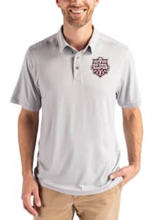 Cutter and Buck Indiana Hoosiers Mens Grey 2025 CFP National Champions Coastline Eco Short Sleeve..