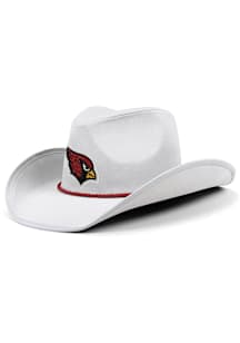 Forever Collectibles Arizona Cardinals White Rhinestone Cowboy Hat Mens Cowboy Hat