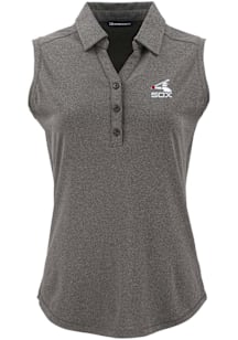 Cutter and Buck Chicago White Sox Womens Black Cooperstown  Forge Eco Polo Shirt