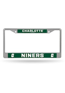 UNCC 49ers Decal Chrome License Plate Frame - Silver