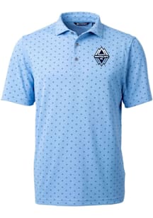 Cutter and Buck Vancouver Whitecaps FC Mens Light Blue Virtue Eco Pique Tile Short Sleeve Polo