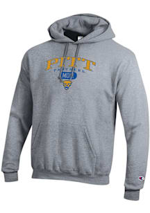 Champion Pitt Panthers Mens Grey Pill Box Mom Powerblend Long Sleeve Hoodie