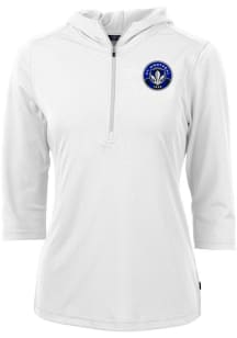 Cutter and Buck Montreal Impact Womens White Virtue Eco Pique Hooded Sweatshirt