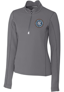 Cutter and Buck New York City FC Womens Graphite Traverse Qtr Zip Pullover