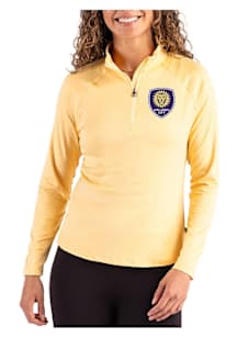 Cutter and Buck Orlando City SC Womens Yellow Coastline Qtr Zip