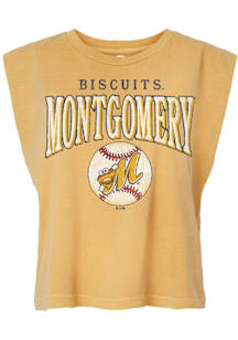 Summit Sportswear Montgomery Biscuits Womens Gold Homerun Tank Top