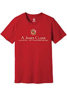 Summit Sportswear Maryland Terrapins Red A. James Clark School of Engineering Short Sleeve Fashion..