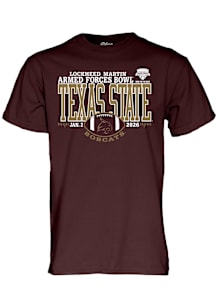 Blue 84 Texas State Bobcats Maroon 2026 Armed Forces Bowl Short Sleeve T Shirt