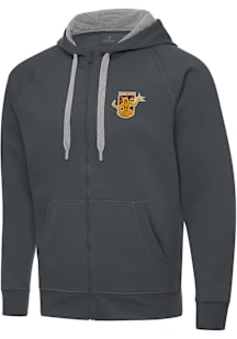 Antigua Detroit City FC Mens Charcoal Victory Long Sleeve Full Zip Jacket