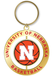 Nebraska Cornhuskers Basketball Spinner Keychain - Red