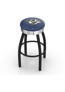 Nashville Predators 3 Ring Chrome Seat Pub Stool - Black