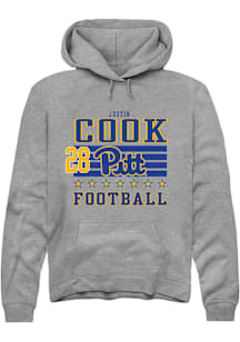Justin Cook Pitt Panthers Mens Grey Football NIL Striped Player Hood