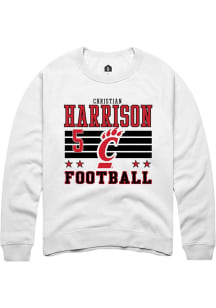 Christian Harrison Rally Mens White Cincinnati Bearcats NIL Striped Player Crew
