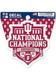 Indiana Hoosiers 2025 National Champs Clean Cut Auto Decal - Crimson