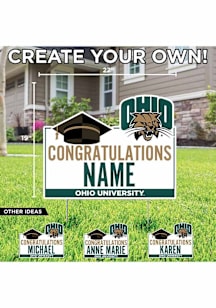 Ohio Bobcats Personalized Congratulations Grad Yard Sign - White
