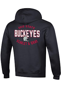 Champion Ohio State Buckeyes Mens Black Football Helmet Long Sleeve Hoodie