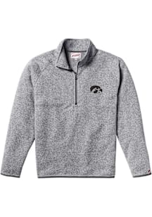 Iowa Hawkeyes Mens Grey Saranac Long Sleeve Qtr Zip Pullover