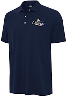 Antigua Oklahoma City Thunder Mens Navy Blue 2025 Finals Champions Western Short Sleeve Polo